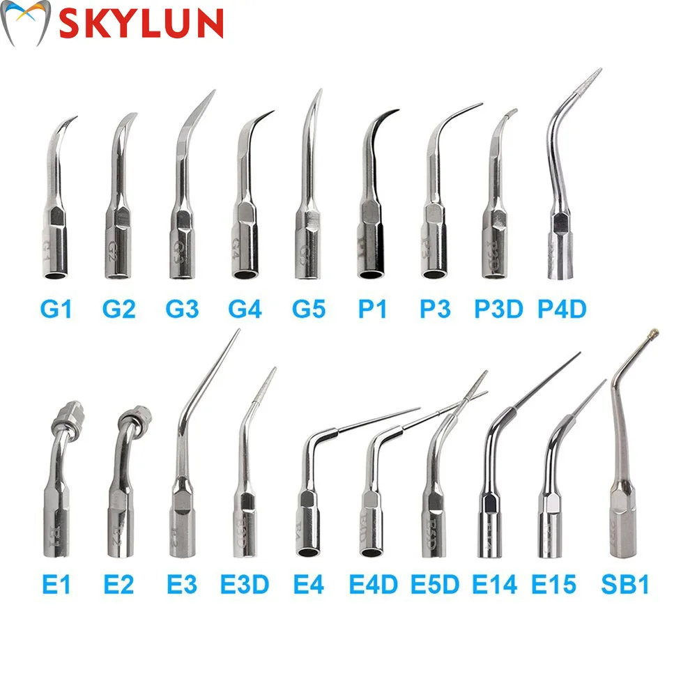 

5PCS Dental Ultrasonic Scaler Tips Scaling Endo Endodontics Periodontics Tips G1 G2 G3 P1 P3 P4 E1 E2 Fit For EMS WOODPECKER