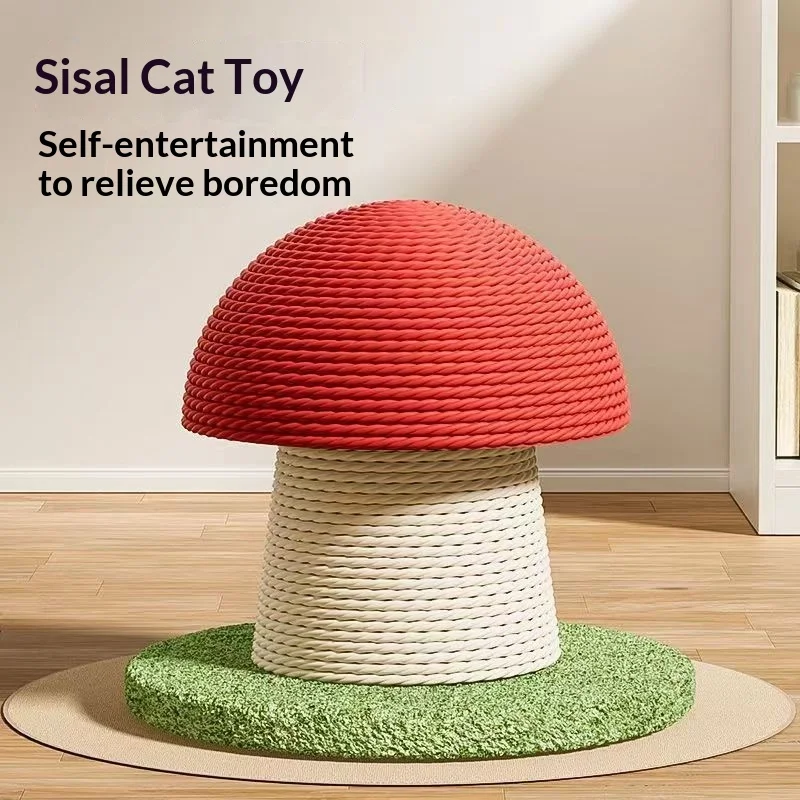 Rascador compacto de sisal para gatos – forma de hongo - imagen 5