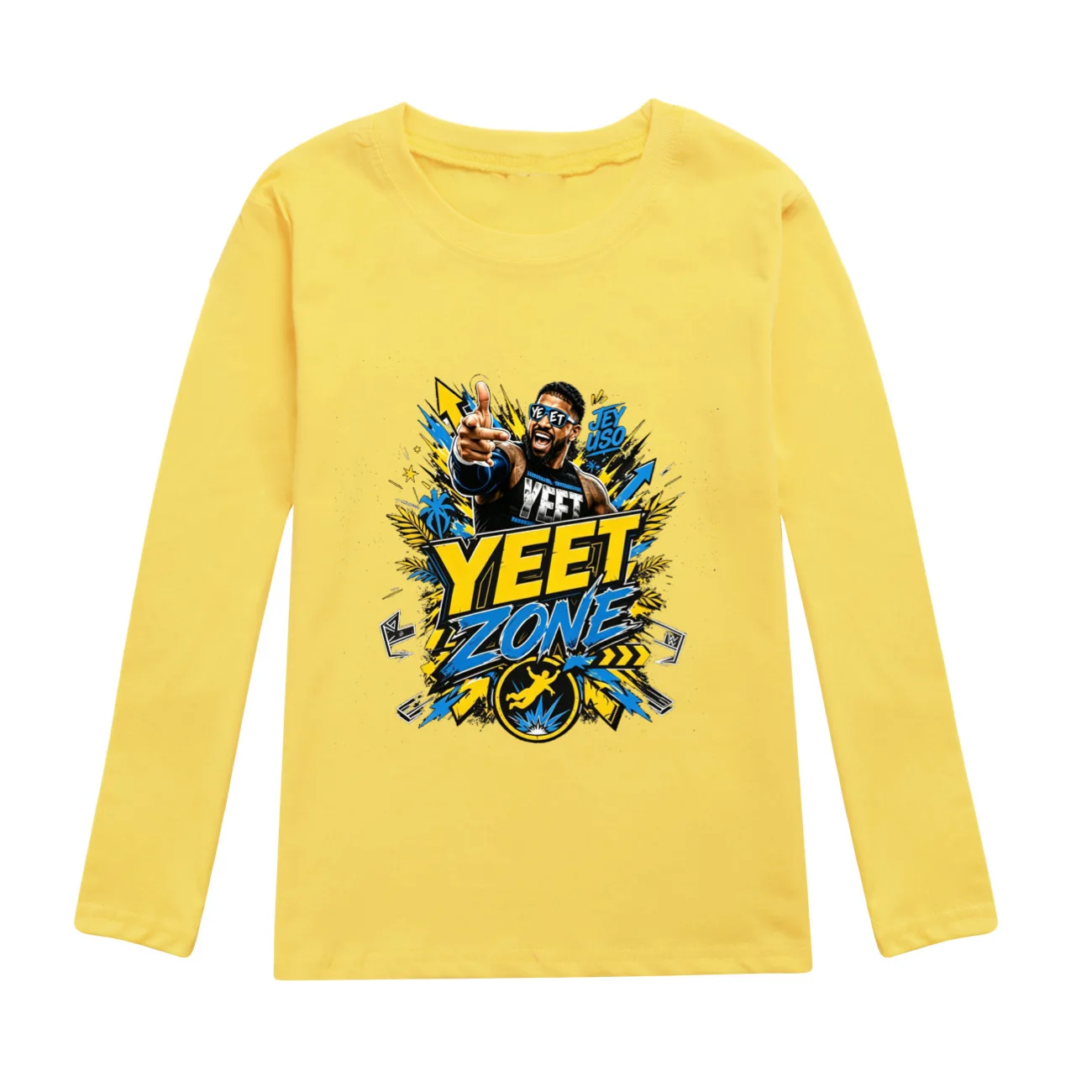 New Jey Uso Yeet T-Shirt Kids Fashionable Casual Round-neck Tshirt Boys Long Sleeve Tops Children Humor Wresting Lovers Clothes