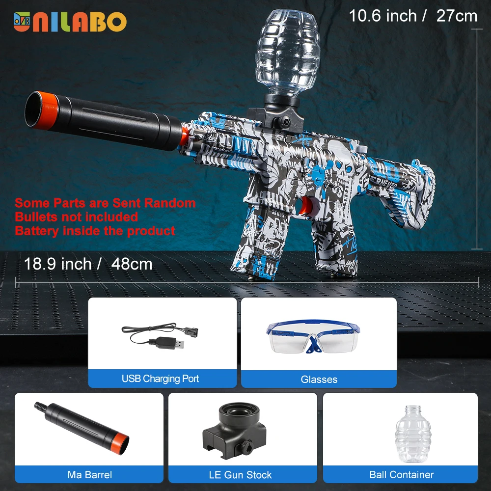 M416 elektrisch blasterpistoolspeelgoed, oplaadbaar automatisch buitenspeelgoed voor teamfamilieactiviteiten, perfect cadeau (kogels exclusief)
