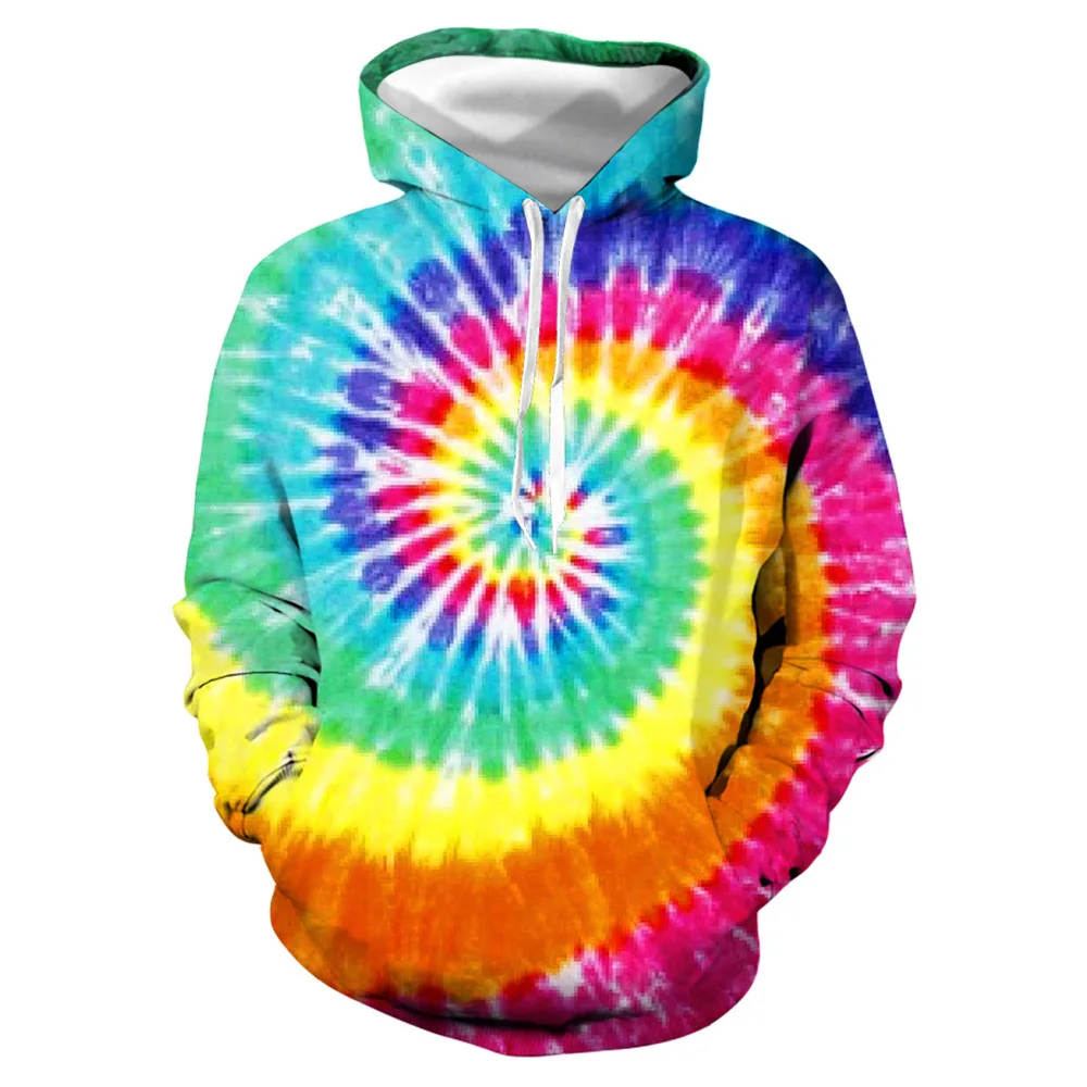 Colorful Tie Dye 3D Print Hoodies Women Men Fashion Streetwear Oversized Pullovers Y2k Hoodie Hooded Sweatshirts Woman Clothing