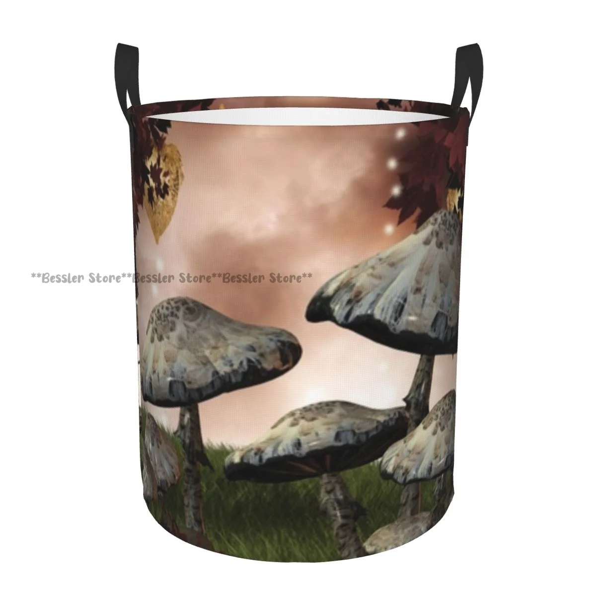 

Enchanted Nature Mushroom Waterproof Storage Bag Household Dirty Laundry Basket Folding Clothes Organizer