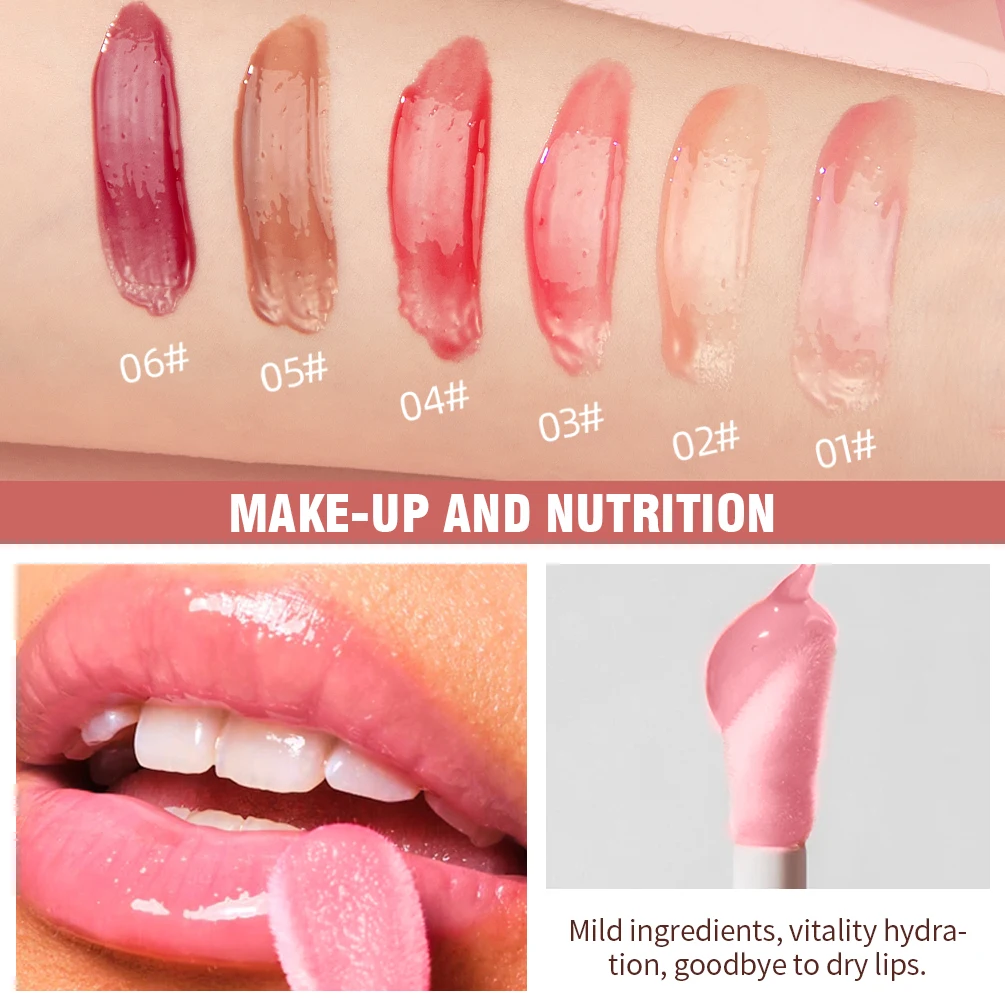 QIBEST aceite labial tintado, hidratante, brillo labial ligero, glaseado, maquillaje, reparación de líneas de labios de larga duración, bálsamo labial cosmético