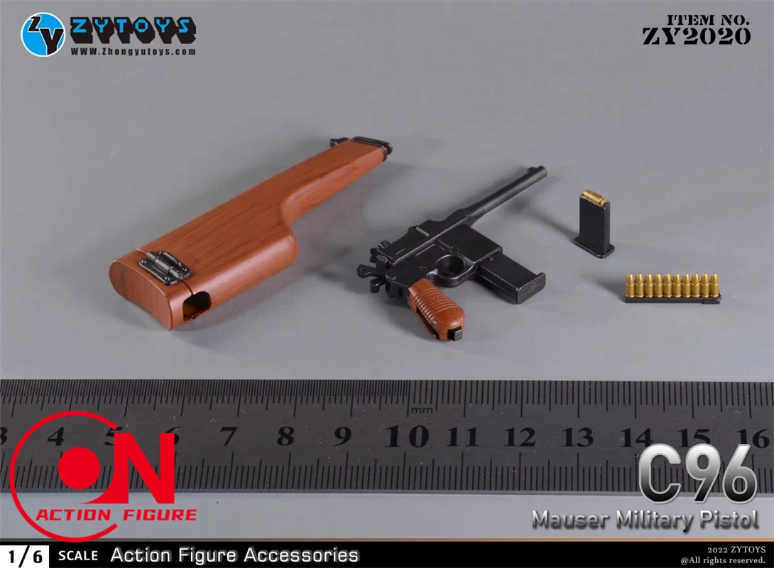 Zytoys โมเดล ZY2020 1/6 C96 Mauser ทหารซองใส่ปืนพกโมเดลอาวุธอุปกรณ์เสริมในฉาก12 ''ทหารตุ๊กตาขยับแขนขาได้ร่างกาย