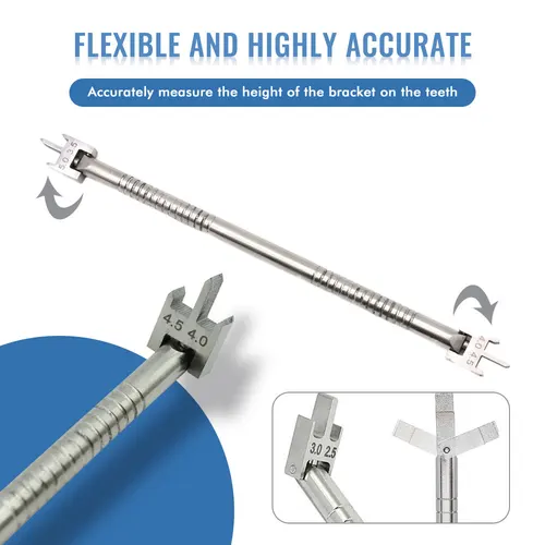 Imagen 2 del producto Soportes de ortodoncia Dental, medidor de posición, soporte ajustable de acero inoxidable, posicionador, herramientas de ortodoncia, materiales dentales