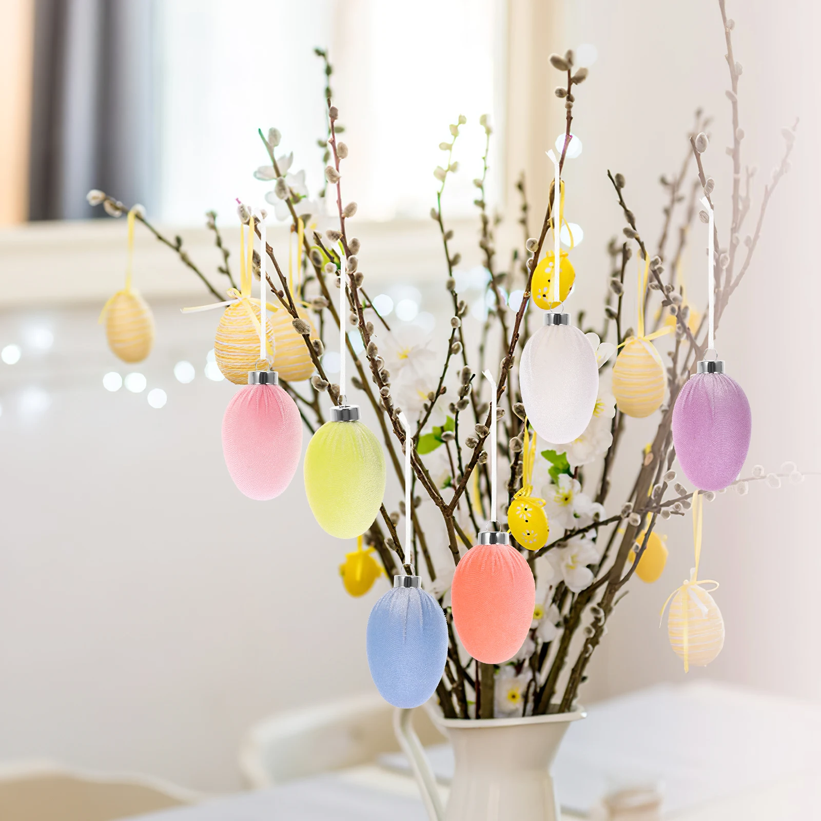 

12 Pcs Egg Decoration Faux Eggs for Ornaments Decorations Artificial Creative Filler Decorative Home Egg-shaped Tree