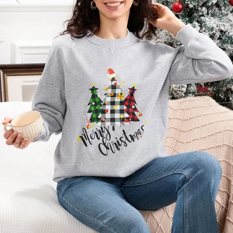 Christmas women's sportswear 2024 Christmas tree fashion pullover