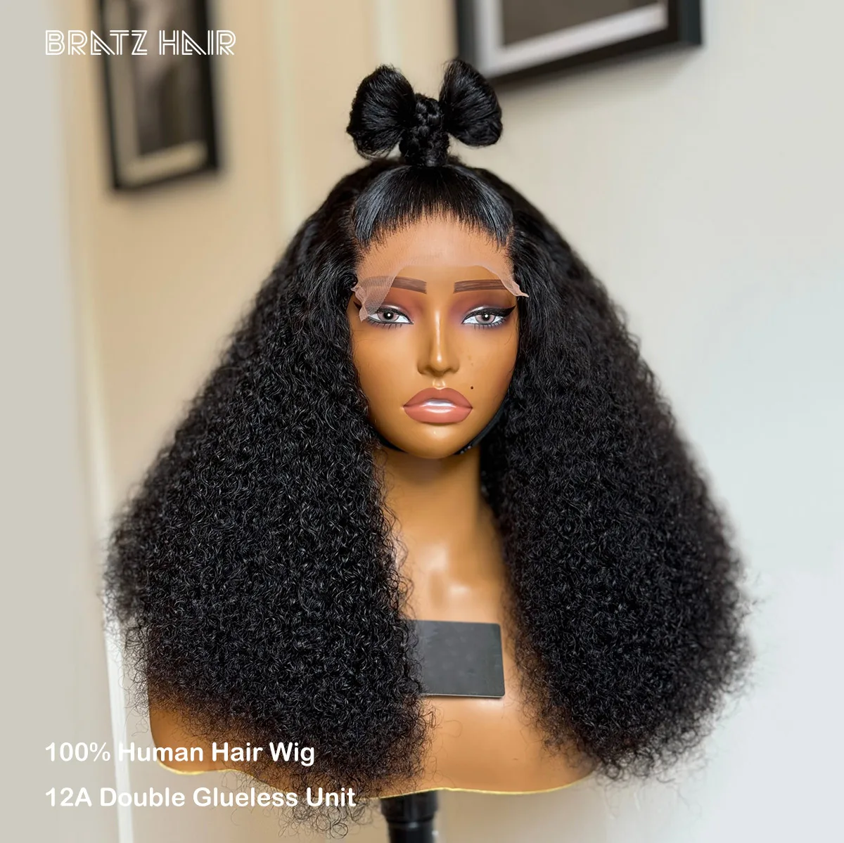 Jerry Curl Double Drawn Human Hair Wig 12A Natural Color 4x4 HD Lace Glueless Wigs Preplucked Pixie Curly 13x4 Full Frontal Wigs