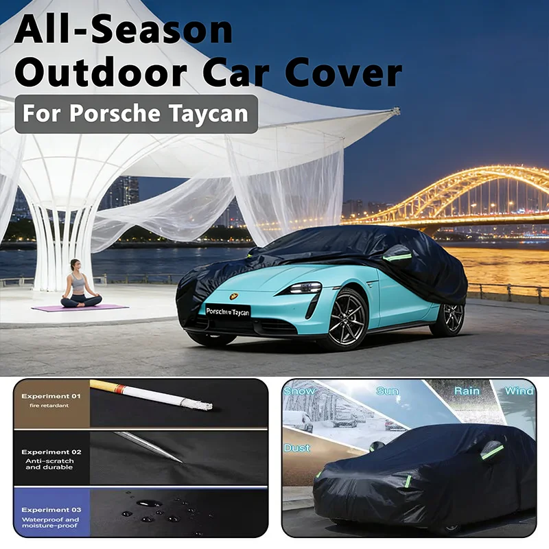

All-Season Car Cover for Porsche Taycan - Outdoor Full Protection, Waterproof Dustproof Heat-Resistant