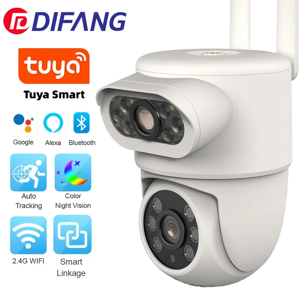 

5K 10MP TUYA Smart Life WIFI IP Camera Dual Lens PTZ Full HD Dual Screen Ai Human Auto Tracking Outdoor Security Video IP CCTV