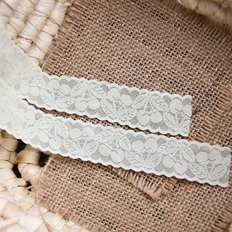 Elastic Lace Cherry Flower Panties Underwear Clothing Accessories White Lace Fabric Trim Embroidery Ribbon Lace for Diy Wide