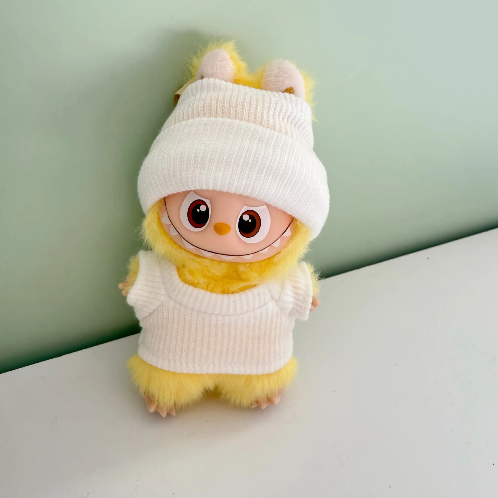 For Labubu Clothing Knitted Sweater for Labubu 4.0 MINI Pin for Love Series Knit Flap Hat T-Shirt Clothes Accessories