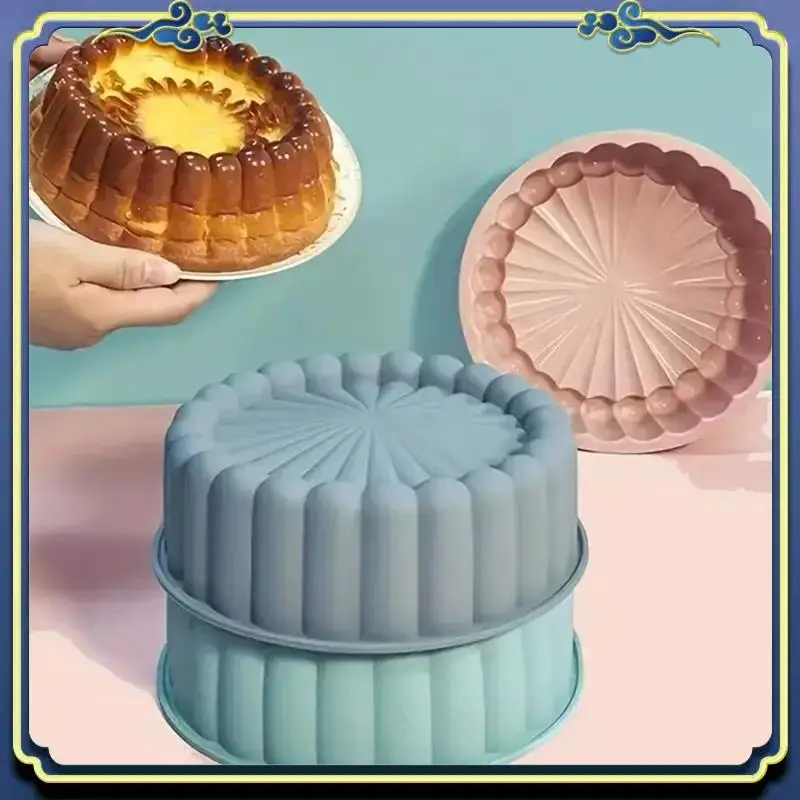 

3PC Silicone Cake Pan Multi-Functional Round High Temperature Resistant DIY Baking Mold Easy To Use