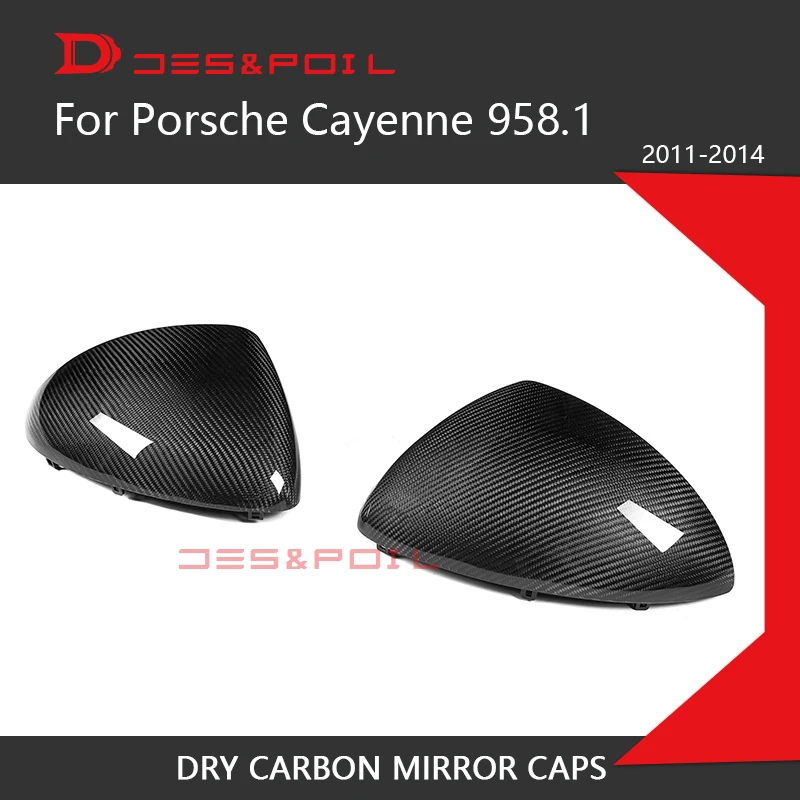 3K Dry Carbon Fiber Mirror Caps Cover For Porsche Cayenne 958.1 Replacement Auto Racing Left Hand Drive 2011-2014