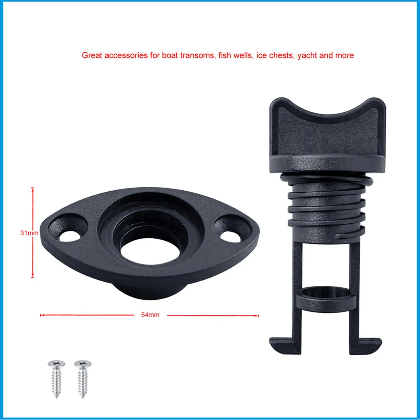

25mm Boat Drain Plug Nylon Thread Bung Waterproof Hull Stopper Marine Supplies for Dinghy Kayak Transom