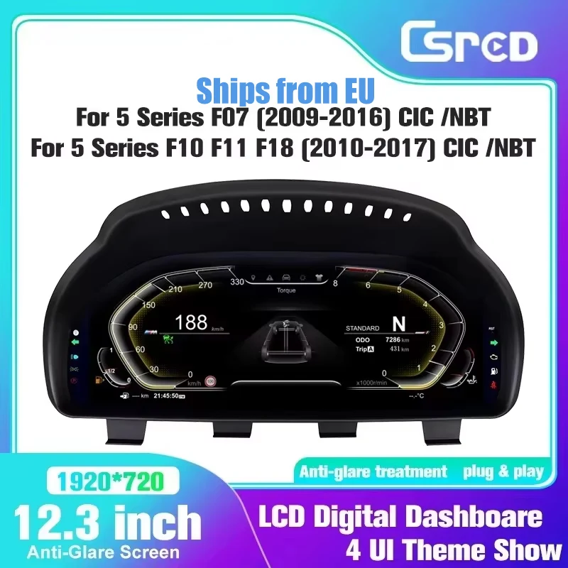 12.3 '' Digital dashboard For BMW F10 F11 F18 F01 F02 F03 F06 X3 X4 X5 X6 Series NBT LCD dashboard speedometer instrument pane