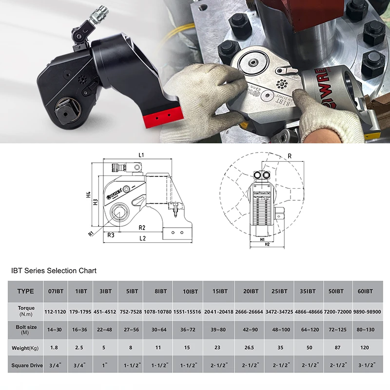 رينيس مفتاح العزم الهيدروليكي 3/4 2 1/2 بيع 700 القطب قابل للتعديل مفتاح العزم أداة مدفوعة