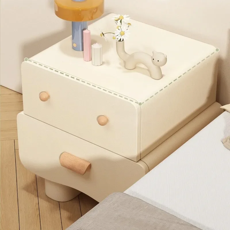 

Nachttisch aus massivem Holz, Aufbewahrungsregal für Kinder, minimalistischer Roboter-Aufbewahrungsschrank