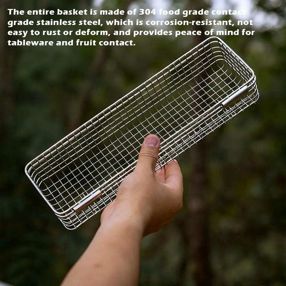 

Space Saving 304 Stainless Steel Utensil Basket Drainage Rustproof Cutlery Basket Kitchen Organizer Home Kitchen