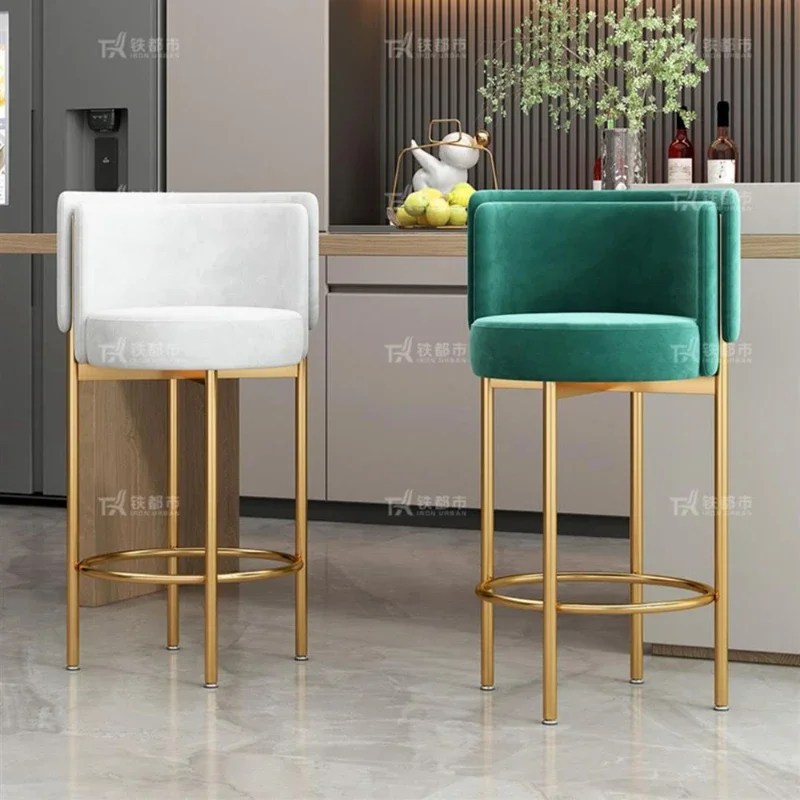 Luxe stoel Hoge bartafel Tegenkruk Scandinavische eetkamerstoelen Draaibare fluwelen krukken Modern design Keuken Roze Mesas-meubels