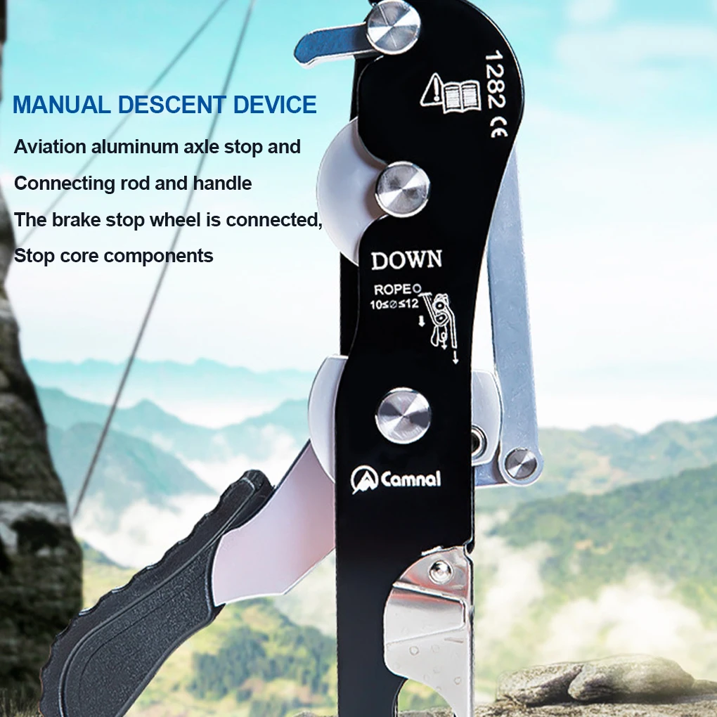 Climbing Gear Descender Tool Simple Convenient Hand-controlled Protection Equipment Protective Tool for Emergency Protecting