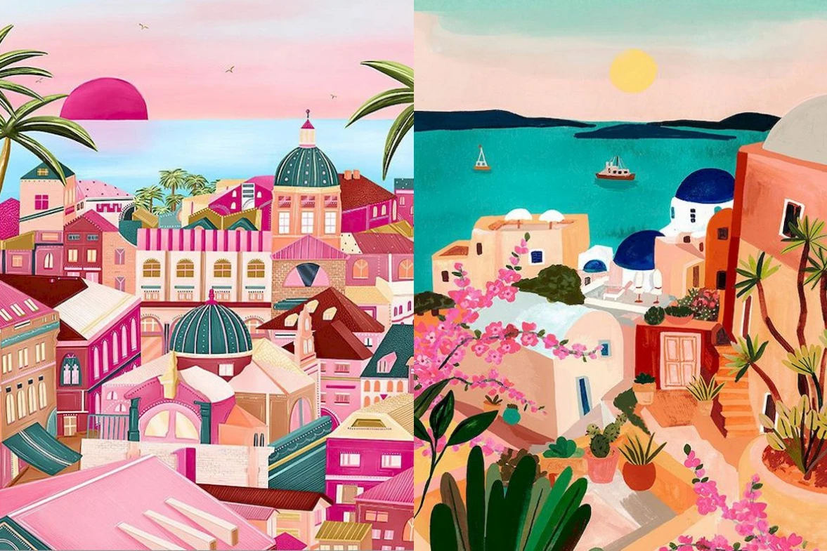 

Пазлы 500/1000/1200/2000 элементов: Розовый пейзаж, сельская местность. Семейные игры для игровой комнаты, спальни, домашнего декора, подарок.