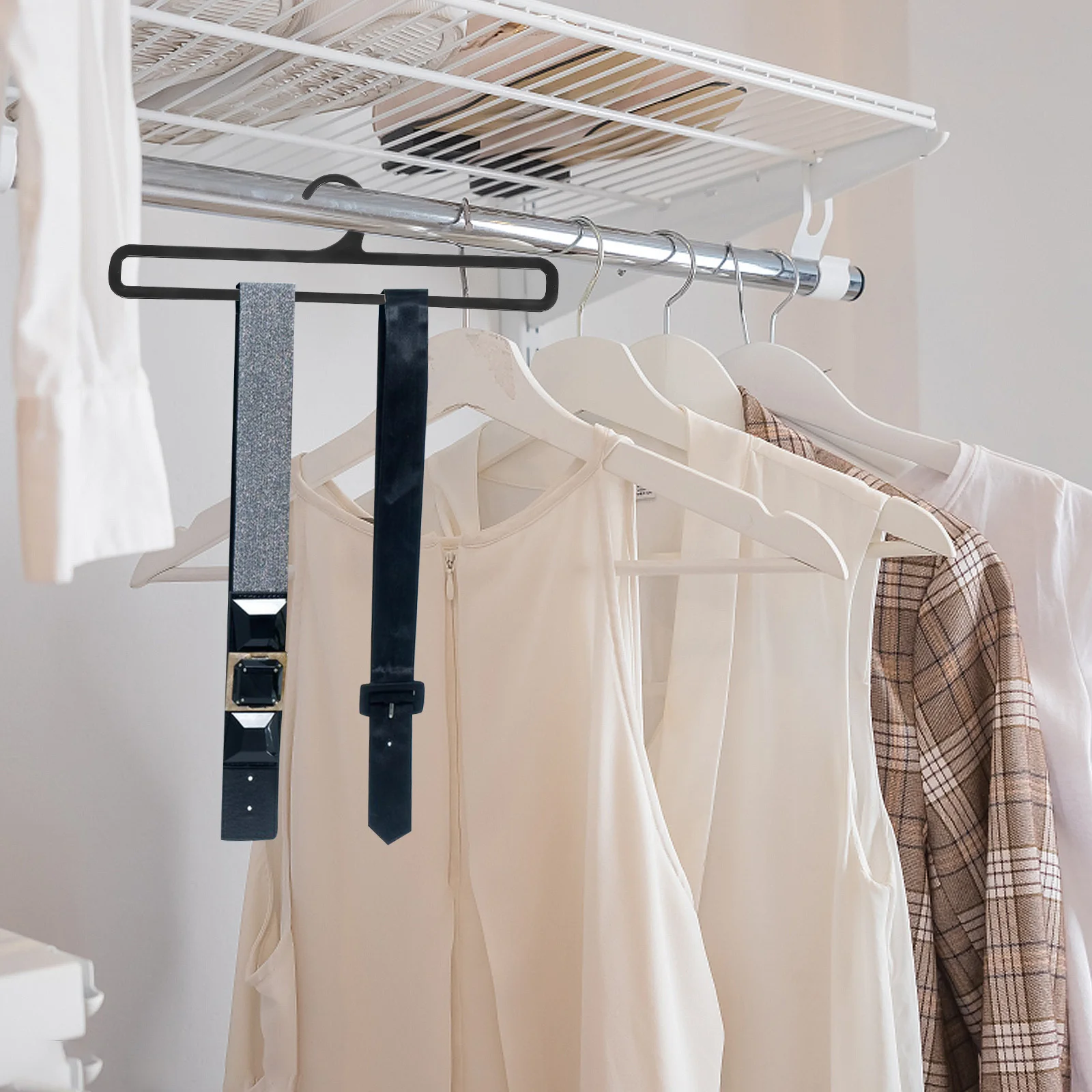 20Pcs Belt Tie Scarf Organizer Hanger Multipurpose Plastic Closet Storage Rack Smooth Lightweight Non Damaging Design