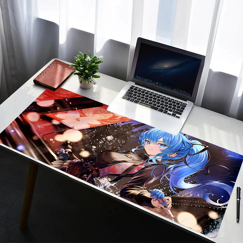 Mouse Pad Laptop Rubber Extended Desktop Mat Hololive Hoshimachi Suisei Computer Gamer Mousepad Gaming Accessories Keyboard Pad
