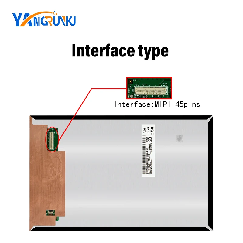 Painel LCD com placa de controle tipo HDMI, 8 ", 1920-1200, 45 pinos, comunicação Mipi, NV080WUM-N61