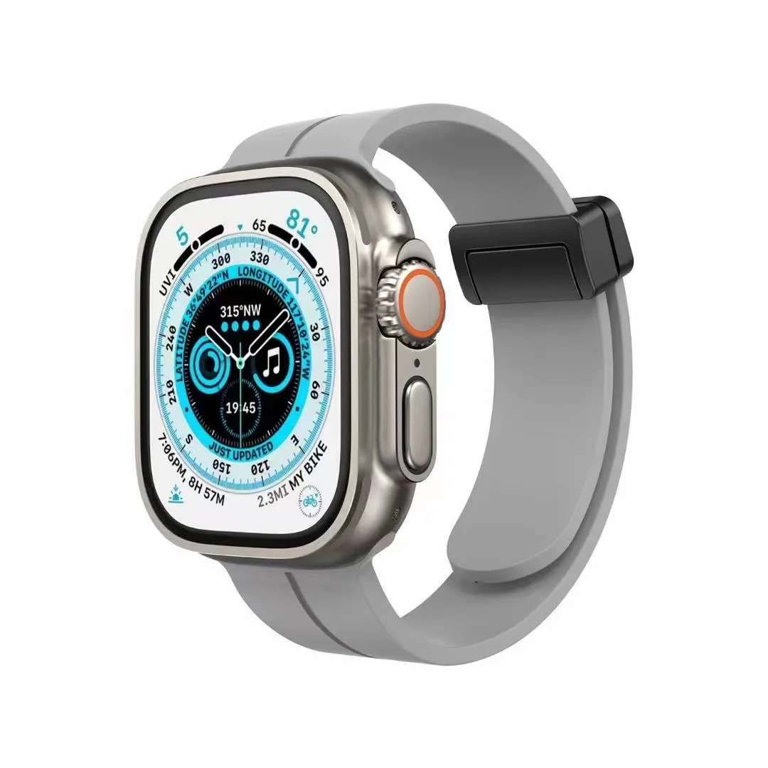 Pasek do zegarka Apple ultra band 49mm 44mm 45mm 41mm 40mm 42mm 38mm 45mm silikonowy bransoletka magnetyczna iWatch seria 8 se 7 6 5 3