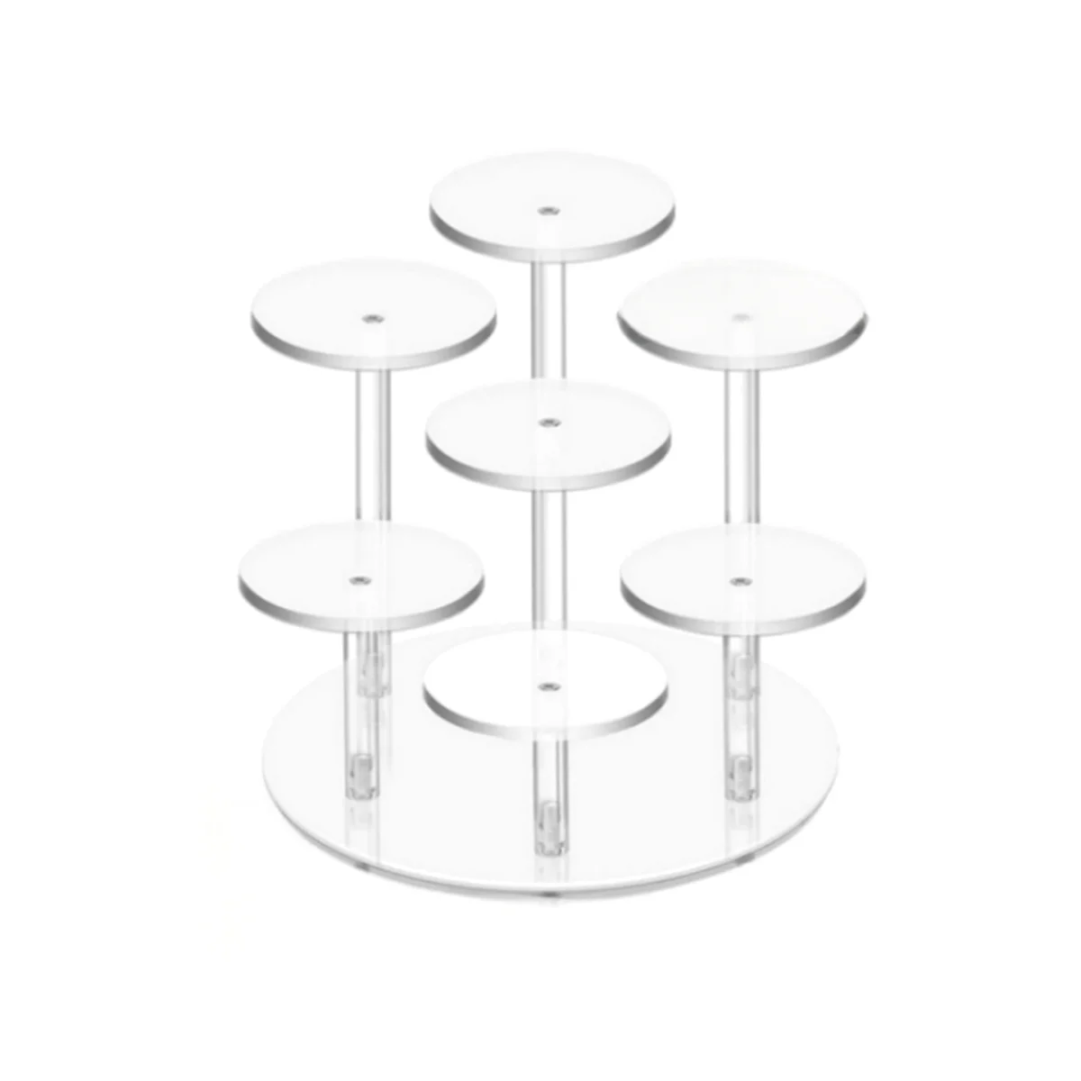 Christmas Ornament Display Stand 7 Columns Acrylic Transparent Display Stand for Cupcake, Jewelry Display