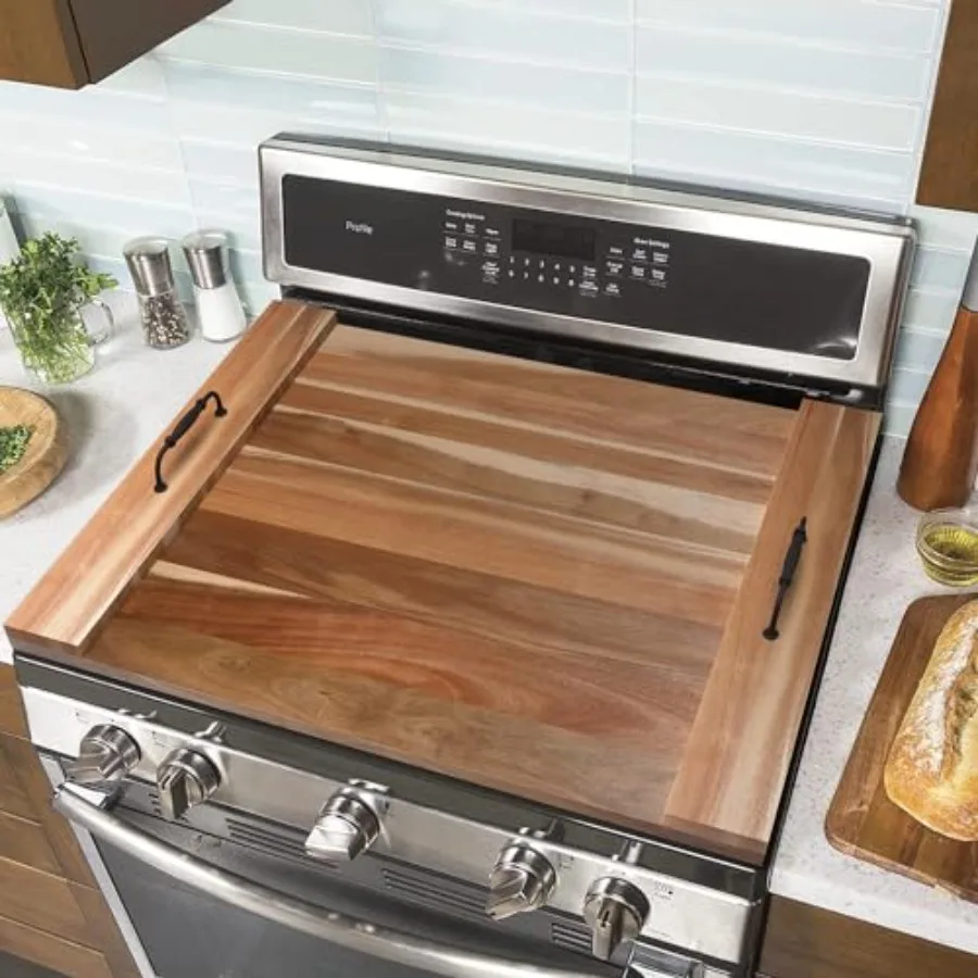 

Woo Stove Cover Board for Stovetop - 29.5"L x 2.25"W Electric Cooktop Covers for Stove Top Ceramic Stove Top Cover wi Handle Wo