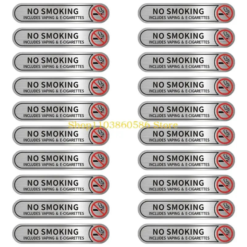 

242A 20Pcs Car Warning Decals No Smokings Sign Warning Marker Label High Visibility PVC Stickers for Indoor Outdoor
