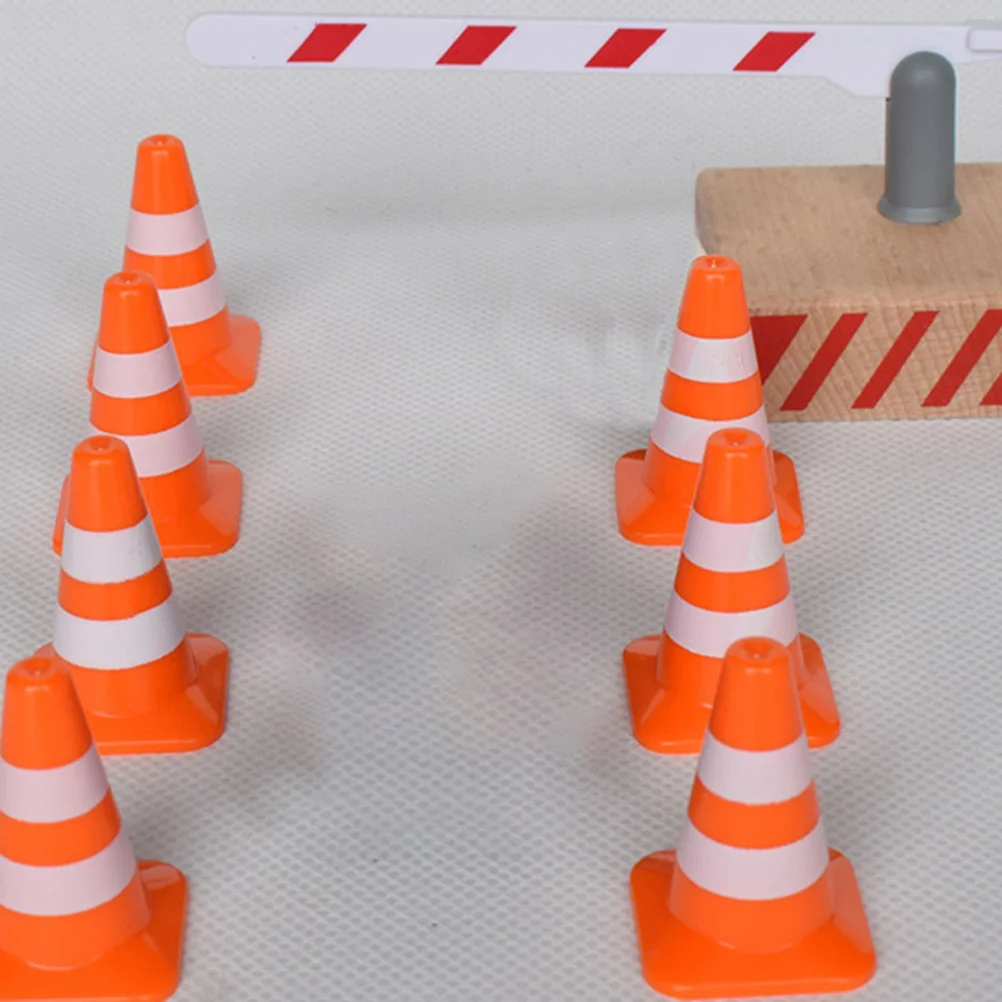 30 Pcs Teaching Aids Roadblock Simulation Props Child Childrens Toys Orange Safety Cone Plastic Miniature Traffic Cones