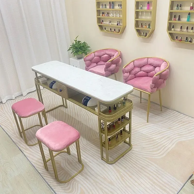 Commercial Exquisite Nail Table Nail Salon Slim Designer Manicure Table Technician Dust Collector Manicura Mesa Furniture MQ50NT