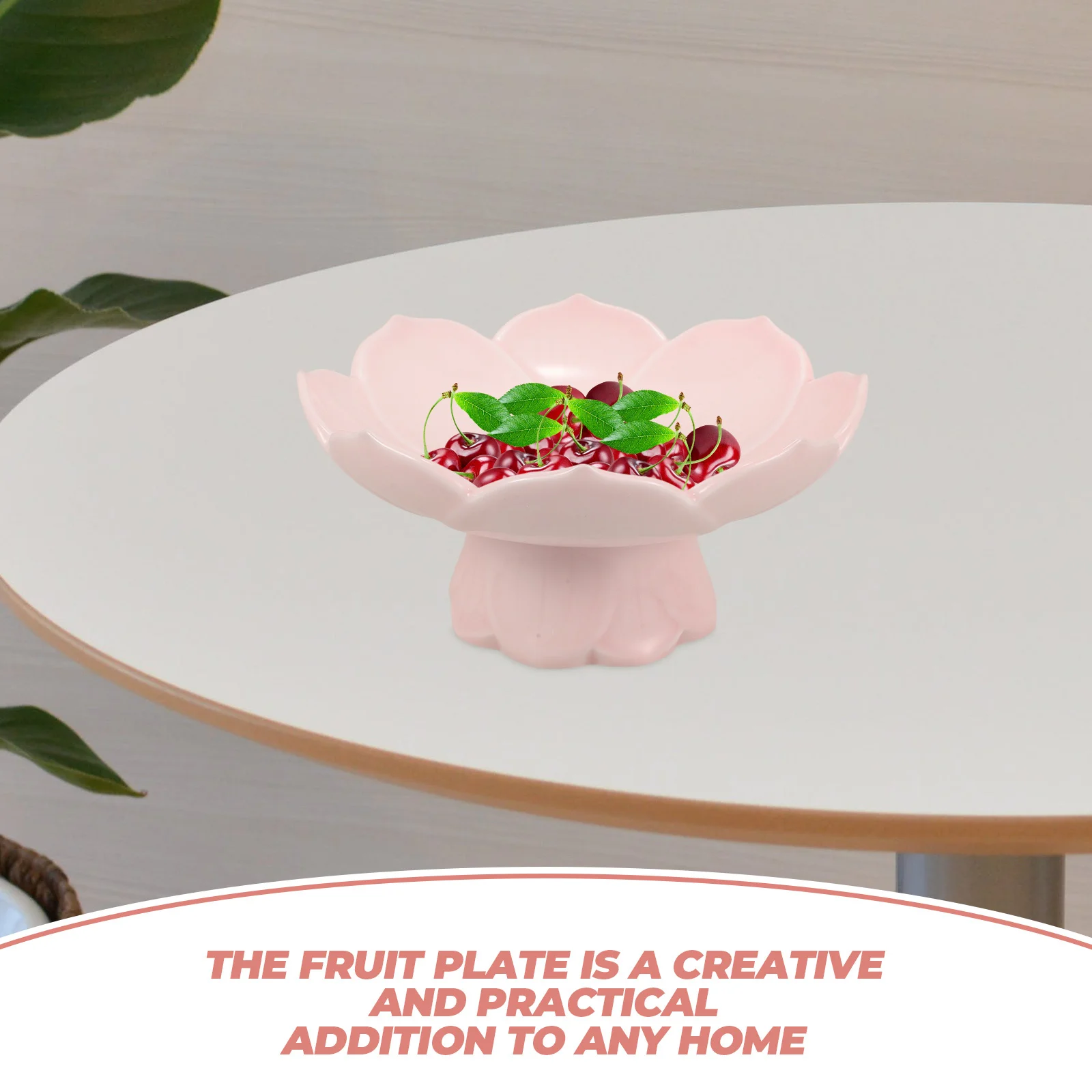 

Lotus Fruit Tray High Footed Creative Ceramic Fruit Serving Plate Moisture Proof Snack Dessert Display Bowl High-Foot Cake Stand