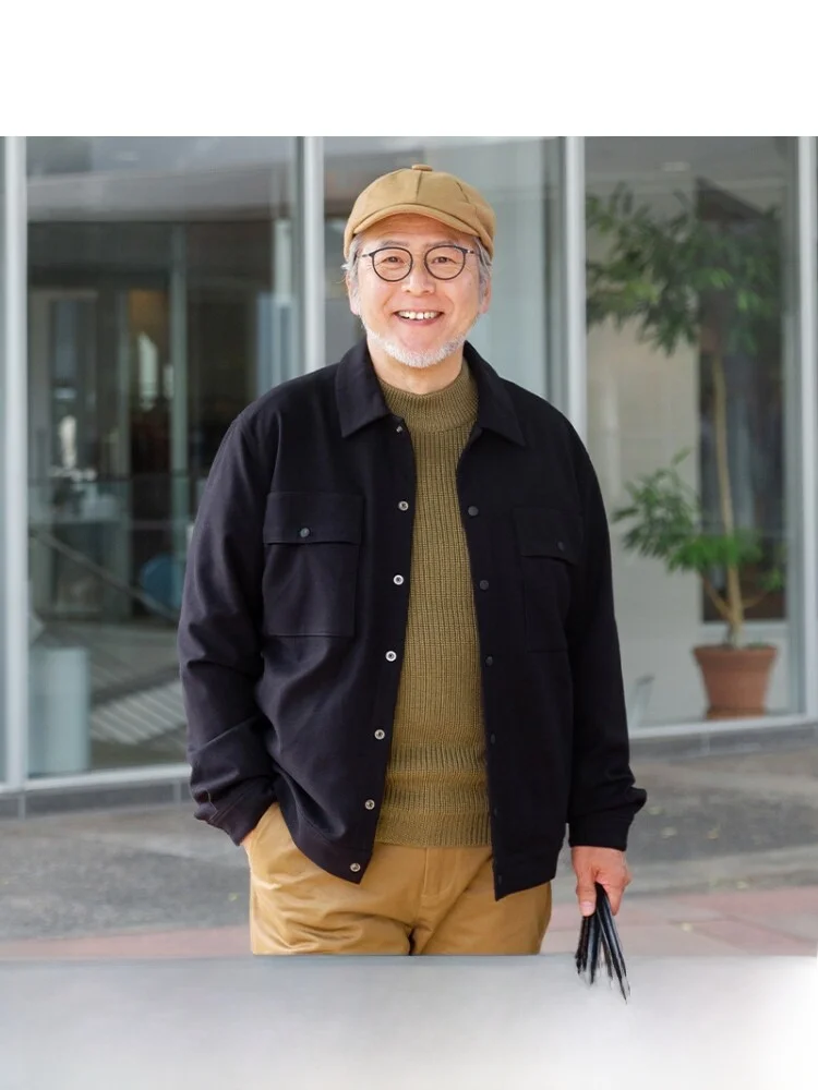 

Fashionable Urban Men's Woolen Jacket Dad Coat for Middle-Aged And Elderly Spring Autumn Long Sleeve Thickened Outerwear