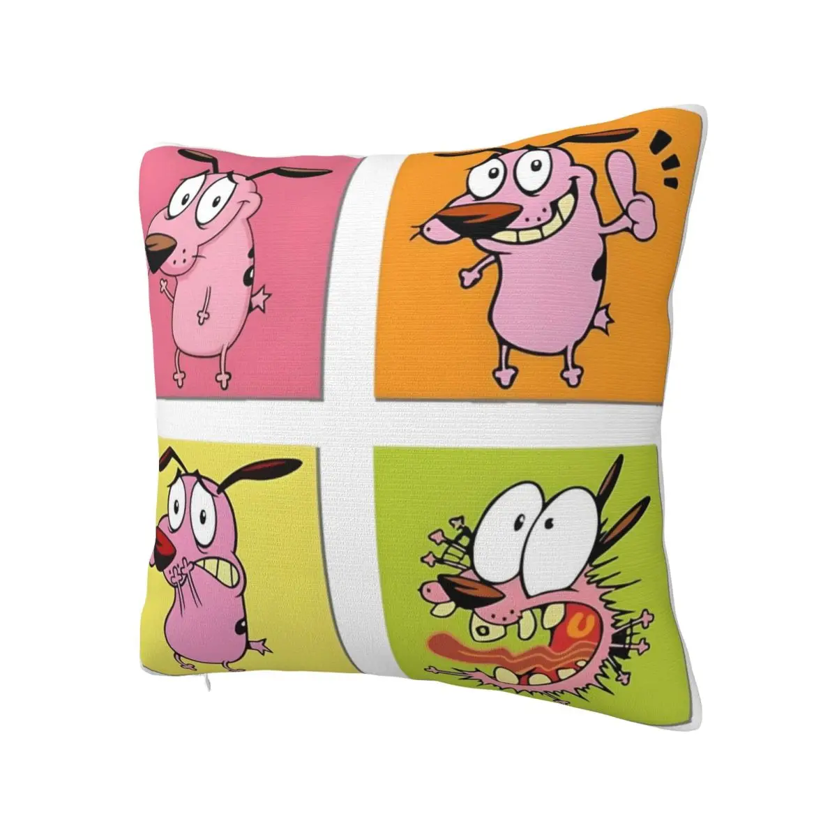 C-Courages Cowardly Dog Cute Pillowcase Soft Polyester Cushion Cover Decoration Pillow Case Cover Chair Zippered 45X45cm
