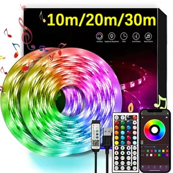 RGB LED 스트립 조명, 원격 앱 제어, 유연한 리본 테이프, 방 장식용 LED 조명, TV 백라이트 다이오드, USB 5V