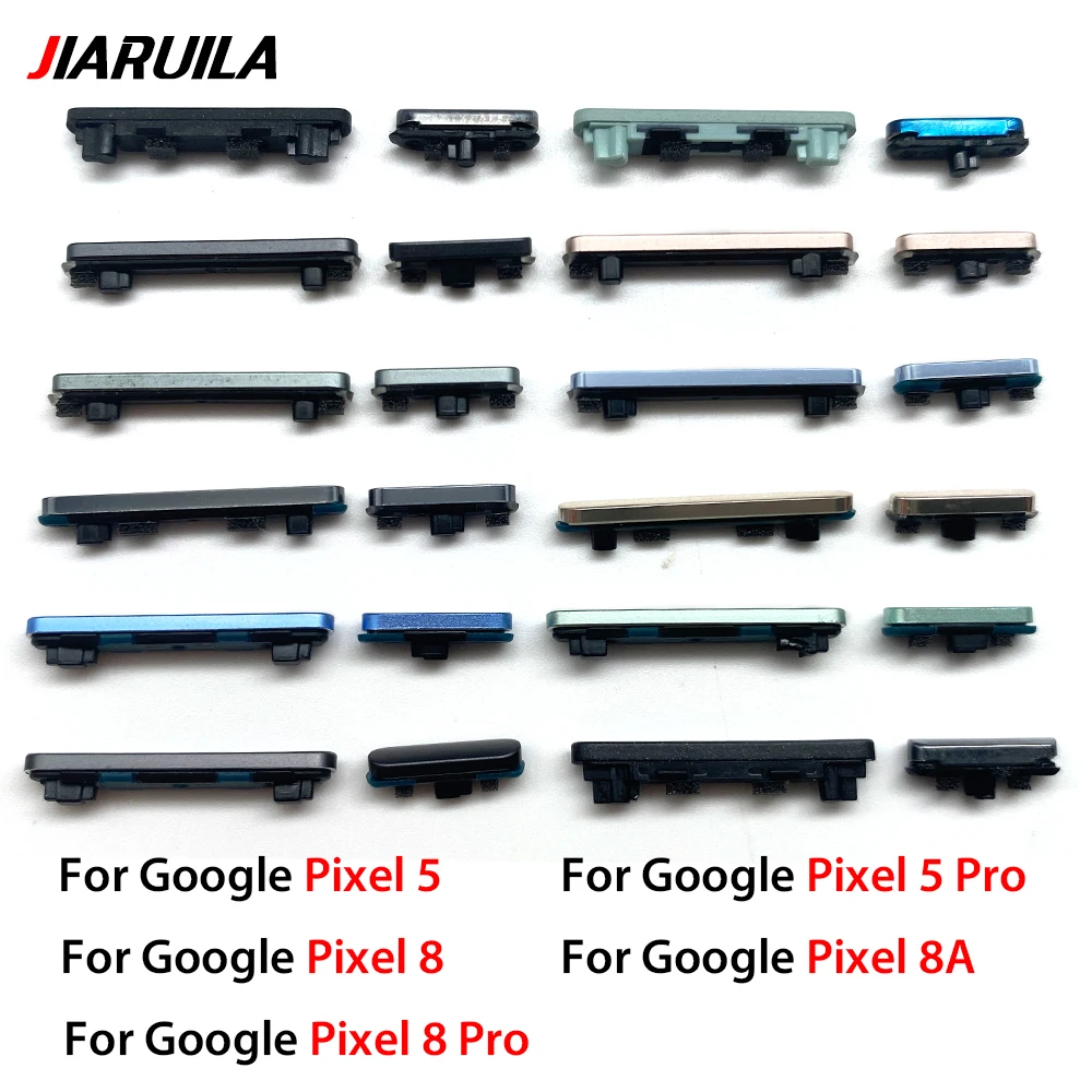NEUES Set aus seitlichen Lautstärketasten + Ein-/Aus-Tasten als Ersatzteil für Google Pixel 5 / 5 Pro / 8 / 8 Pro / 8A