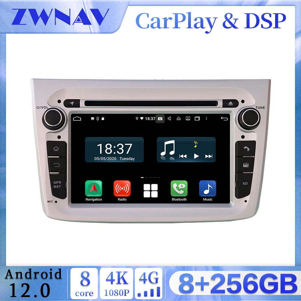 256GB Carplay Android 12.0 screen Car Multimedia DVD Player For Alfa Romeo GPS Navi WiFi Auto Radio Audio Music Stereo Head Unit