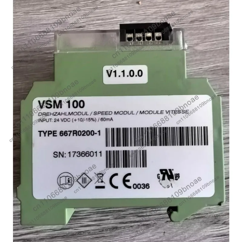 VSM100 Speed Module, Model 667R0200-1.   Input voltage 24VDC (+10/-15%), 60mA current. , tested OK