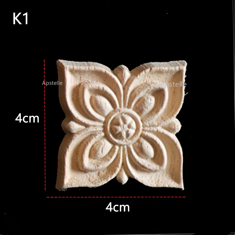 Hand-carved Solid Wood Carving Pyramid Square European-style Furniture Decoration Accessories