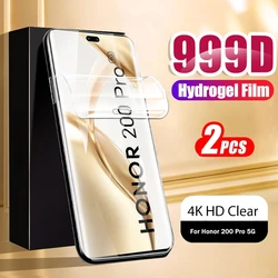 2PCS 999D Curved Soft Hydrogel Film For Honor200 Honor 200 Pro 200Pro 5G Screen Protector Not Glass On Honar Honer Honor200pro