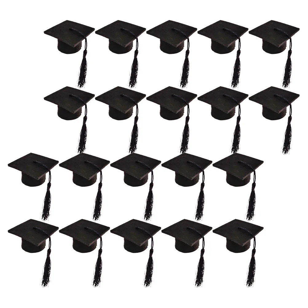 20 Pcs Mini Doctor Hat Graduation Party Favors Bottle Topper Caps for Toppers Gift Crafts