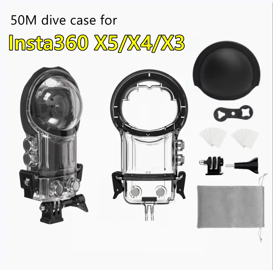 

50m Dive Case(not Invisible)for Insta360 X5/X4/X3 Waterproof Housing Case Underwater Panoramic Protector Diving Shell Accessory