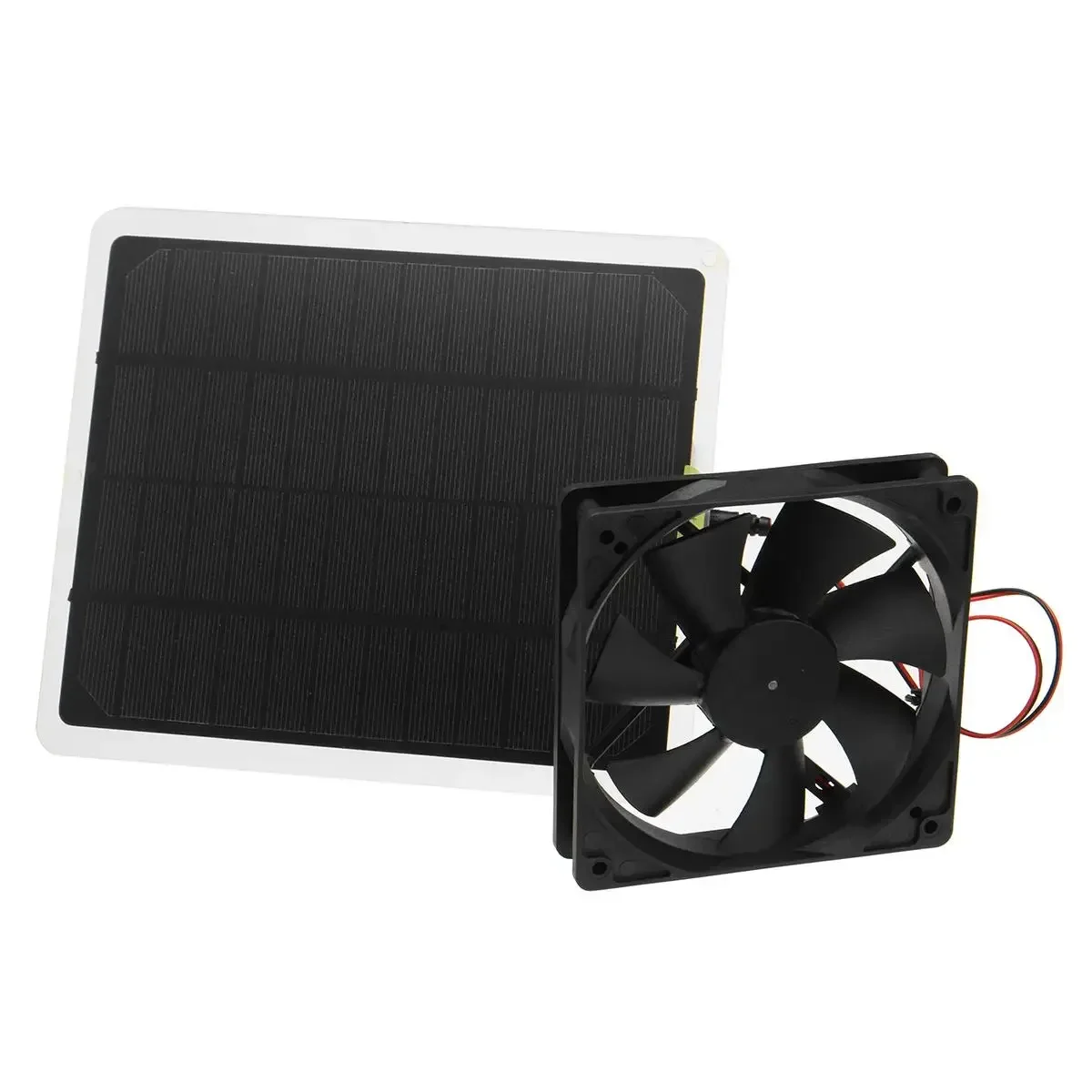 

6 Inch 10W 5V Solar Panel Powered Fan Mini Ventilator Solar Exhaust Fan for Dog Chicken House Greenhouse RV Car Fan Charger