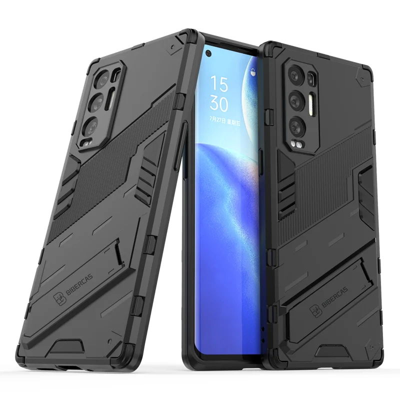 For Case OPPO Find X3 Neo Cover For Find X3 Neo Capas PC Punk Stlye Car Bracket Kickstand Cover For Find X3 Pro Neo Lite Fundas