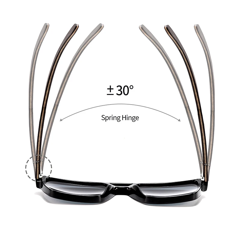 CATERSIDE Piloten-Sonnenbrille für Herren, Massivholz-Bügel, flaches Doppelbrücken-Design, Sonnenbrille für Damen, Sommer-Outdoor-Modebrille – Detail 10