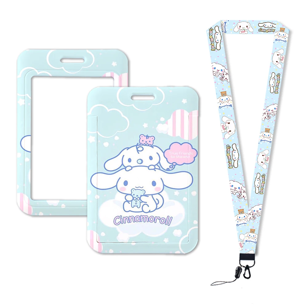 W Sanrio Cartoon Kaarthouder Anime Cinnamoroll Kaart Beschermhoes Kawaii Foto Student Maaltijdkaarthouder Hanger